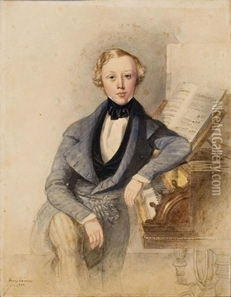 Portrait Des Jungen Eduard Hummel Oil Painting - Henry Hawkins
