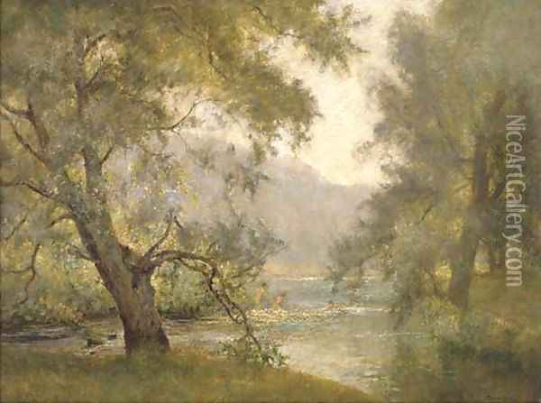Morning in the meadows Oil Painting - James Herbert Snell