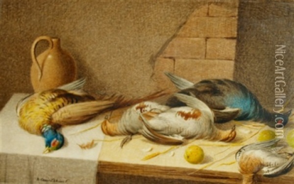 Still Life With Game (+ Another; 2 Works) Oil Painting - William Cruickshank