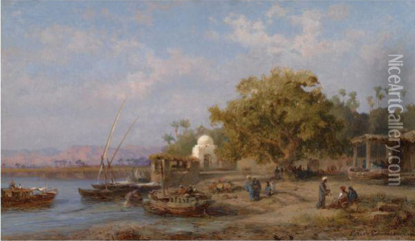 Les Bords Du Nil Oil Painting - Charles Emile Vacher De Tournemine