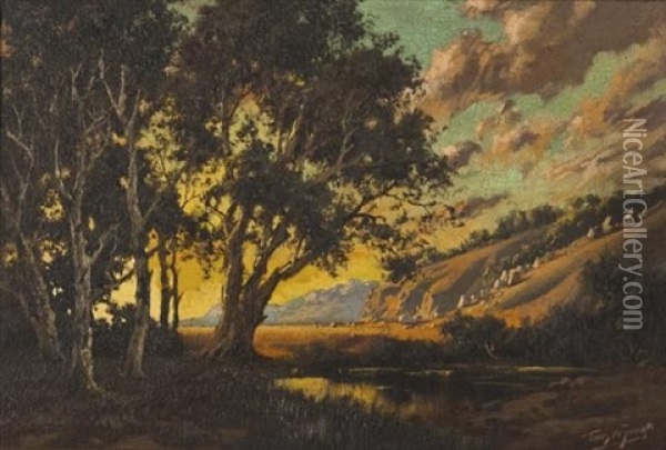 Sunlit Landscape Oil Painting - Tinus de Jongh
