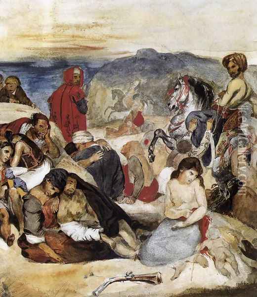 The Massacre of Chios (2) Oil Painting - Eugene Delacroix