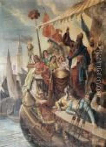 Haier The Doge Marrying Venice Tothe Sea Oil Painting - Joseph Hayer