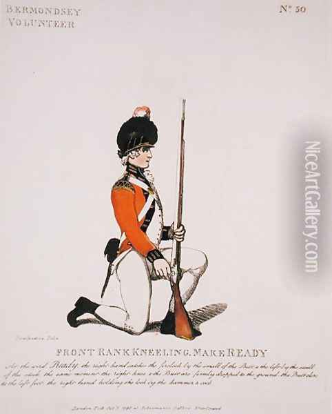 Bermondsey Volunteer, plate 50 from Loyal Volunteers of London and Environs, published 1798 Oil Painting - Thomas Rowlandson