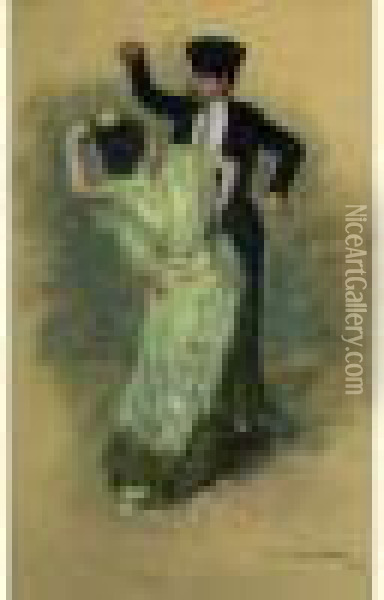 Couple De Danseurs De Flamenco Oil Painting - Pierre Carrier-Belleuse