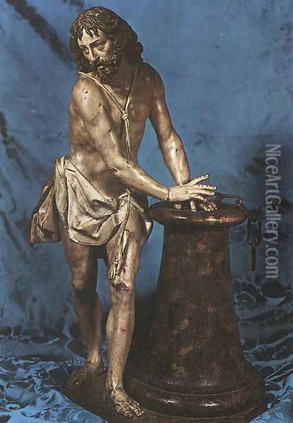 Christ at the Column Oil Painting - Gregorio Fernandez
