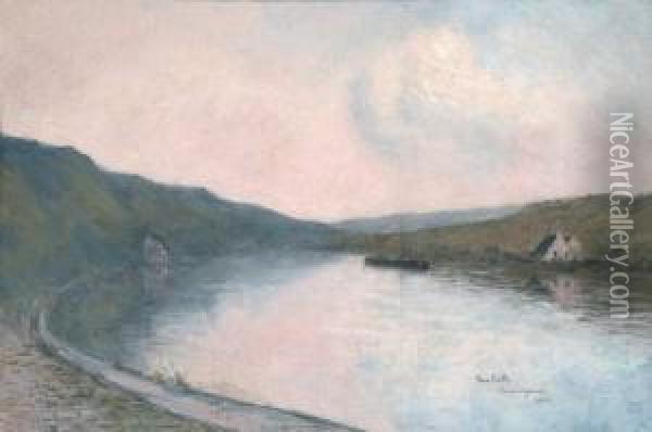 Bouvignes ; Paysage De La Meuse Oil Painting - Siebe Johannes ten Cate