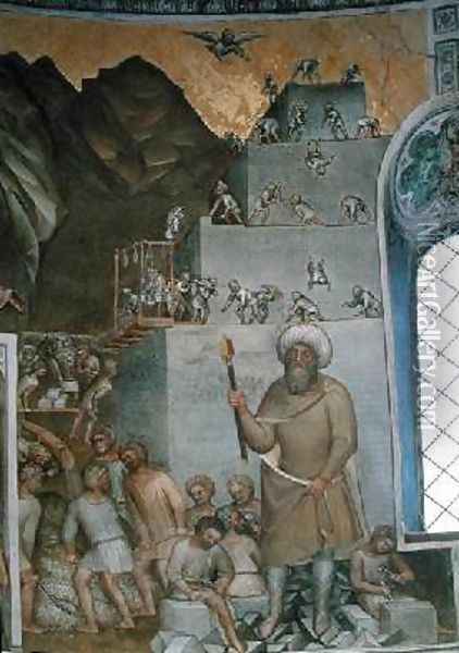 Construction of the Tower of Babel 1360-70 Oil Painting - Giusto di Giovanni de' Menabuoi