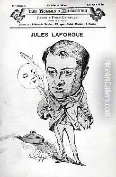 Caricature of Jules Laforgue 1860-1887 Oil Painting - Emile Laforgue
