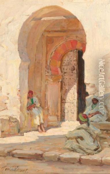 A Doorway, Kairrouan Oil Painting - Terrick John Williams