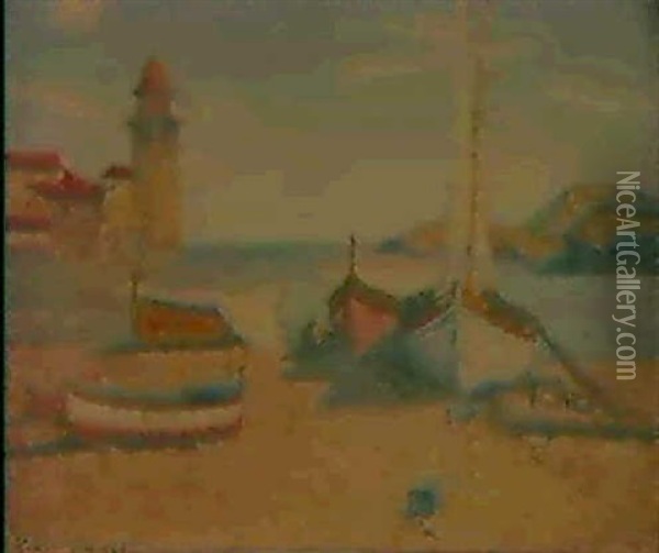 Port Mediterranneen Oil Painting - Achille Lauge