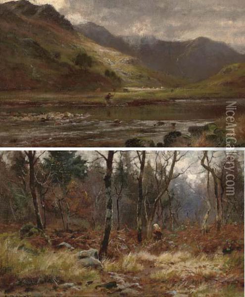 An Angler In Glen Shiel Oil Painting - Louis Bosworth Hurt