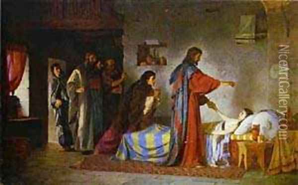 Raising Of Jairus Daughter 1871 Oil Painting - Vasily Polenov