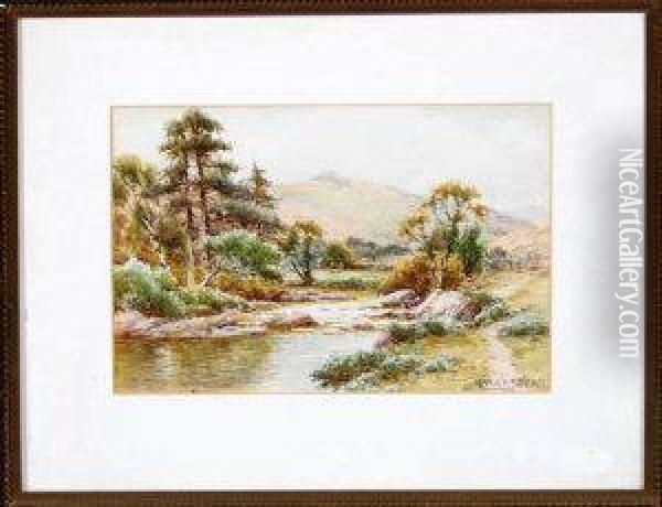 A North Country River View Oil Painting - Harry James Sticks