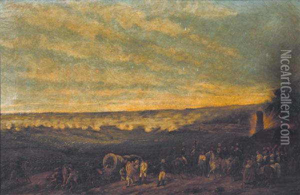 Scene De Bataille Napoleonienne Oil Painting - Jean Duplessi-Bertaux