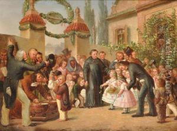 The Corpus Christi Feast Oil Painting - Eduard Steffen