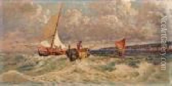 Barche Nel Golfo Di Napoli Oil Painting - Giuseppe Carelli