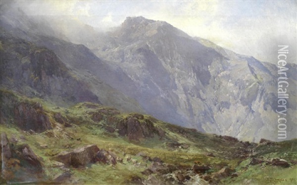 Mountain Landscape, North Wales Oil Painting - Edward Theodore Compton