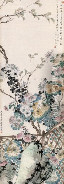 Fang Xunchrysanthemum Oil Painting - Fang Xun