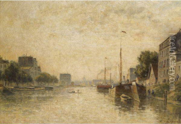 Canal Saint-denis, Paris Oil Painting - Stanislas Lepine