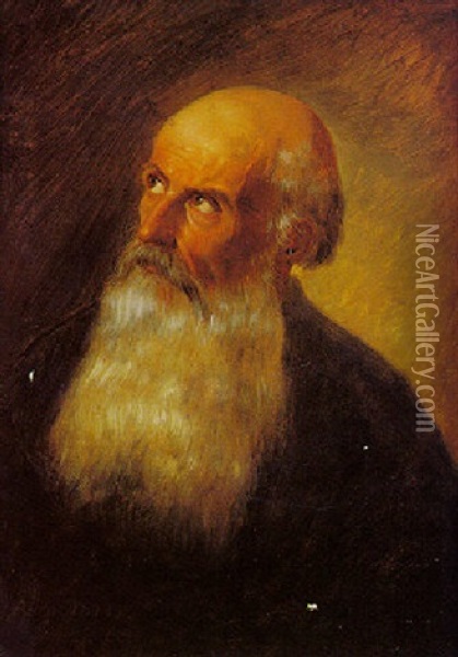Portrait Of An Old Man Oil Painting - Peter (Johann P.) Raadsig