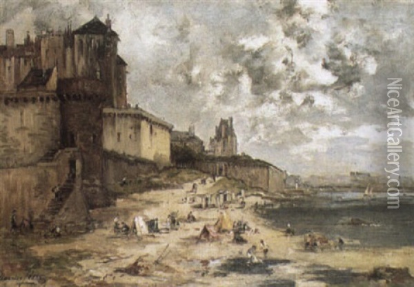 La Plage De Saint-malo Oil Painting - Maurice Levis