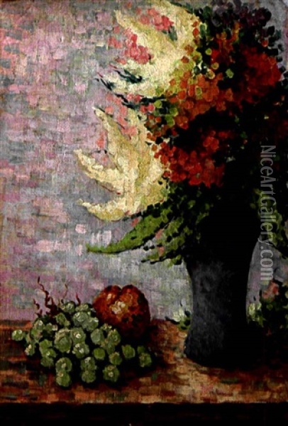Bouquet De Fleurs Et Fruits Oil Painting - Lucie Cousturier