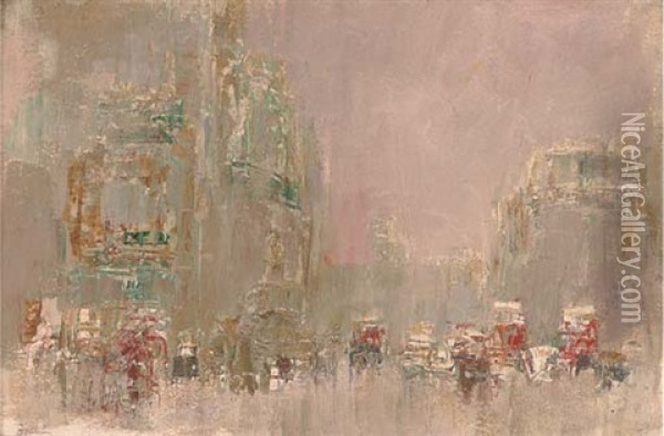 Eros From Piccadilly Oil Painting - William Walcot