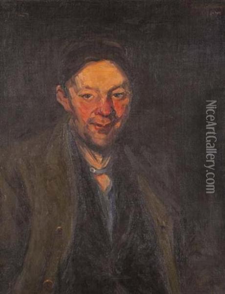 Portrait Of A Man, Purportedly A Self Portrait Of Theartist Oil Painting - Hendrik Glintenkamp