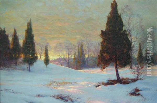 Winter Twilight Oil Painting - Walter Launt Palmer