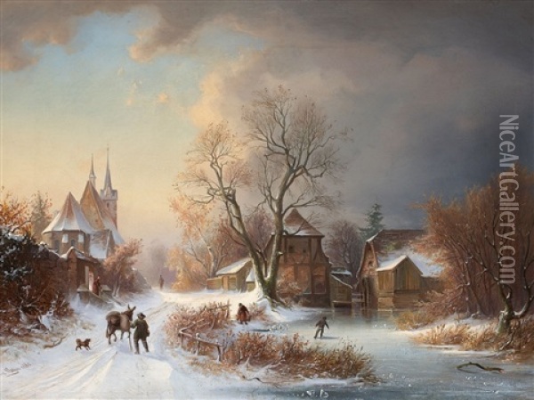 Winter Landscape Oil Painting - Karl Heyn