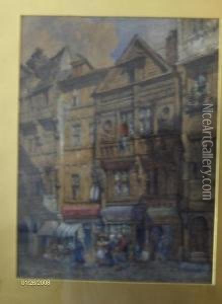 Continental Street Scene Oil Painting - Samuel Prout