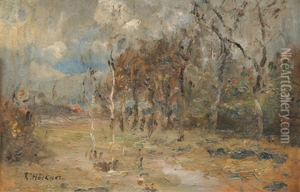 Landschaft Mit Birken Oil Painting - Rudolf Hoeckner