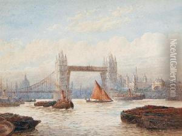 Tower Bridge Oil Painting - Frederick E.J. Goff