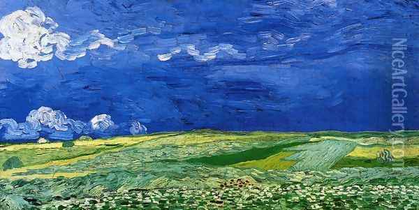 Wheatfields under a Clouded Sky Oil Painting - Vincent Van Gogh