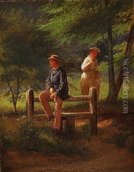 Et Staevnemode Oil Painting - Ludwig August Smith