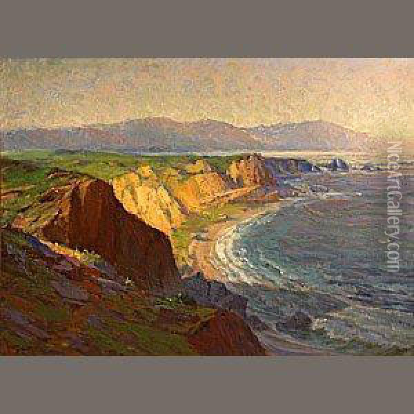 Carmel Beach Oil Painting - Arthur William Best
