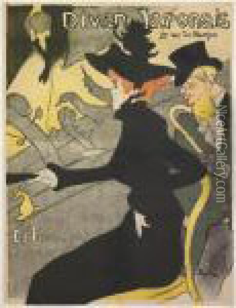 Toulouse Lautrec, Divan Japonais (d. 341; W. P11; Adr. 8) Oil Painting - Henri De Toulouse-Lautrec