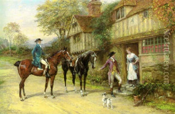 The Morning Call Oil Painting - Heywood Hardy