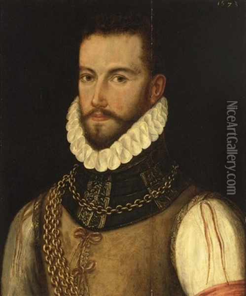 Portrait Of A Bearded Gentleman With A Ruff Collar Oil Painting - Frans Pourbus the Elder