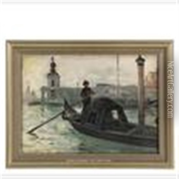 Sketch Of Gondola Oil Painting - Henry Bacon