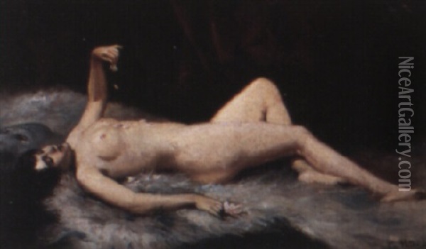 A Reclining Nude Oil Painting - Gennaro Pardo