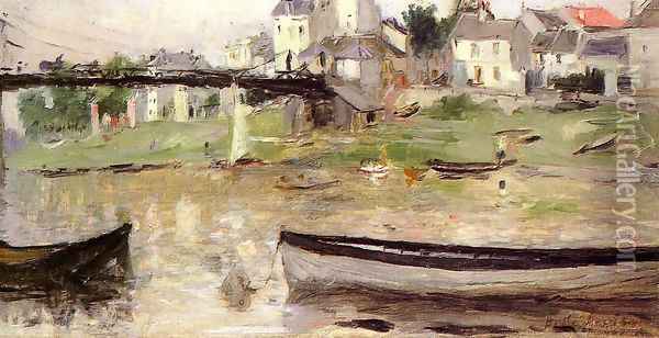 Boats On The Seine Oil Painting - Berthe Morisot