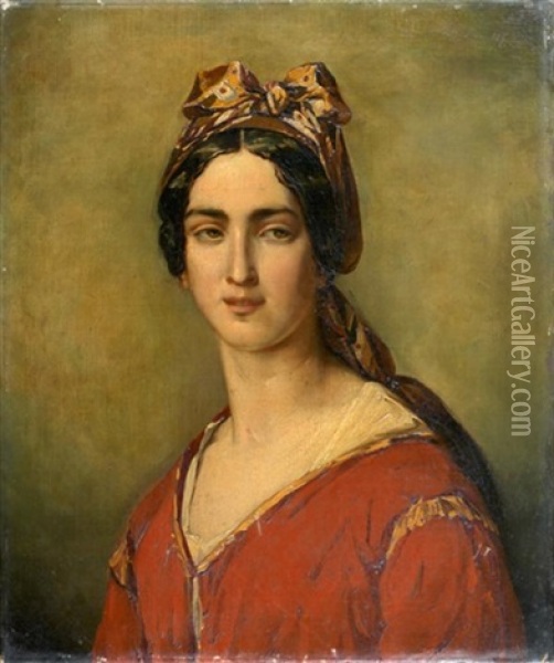 Portrait De Femme Oil Painting - Henri Regnault