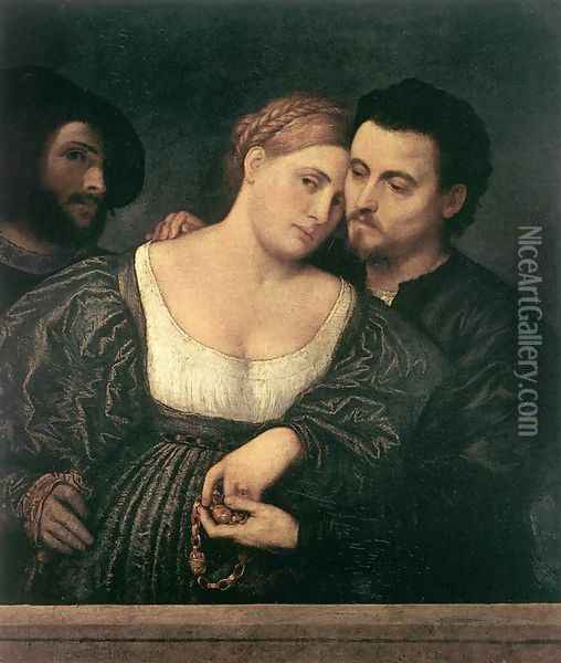 The Venetian Lovers Oil Painting - Paris Bordone