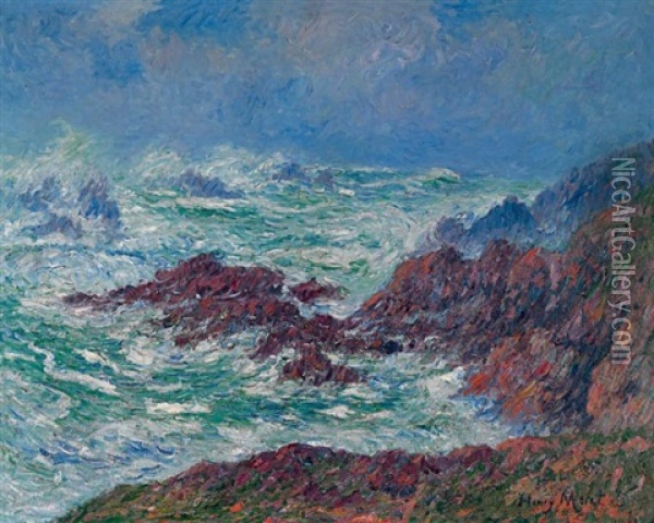 Grosse Mer, Ouessant, Finistere Oil Painting - Henry Moret