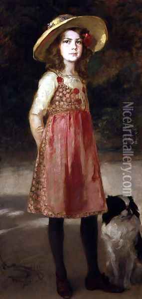 The Artists Daughter Hilde Oil Painting - Friedrich August von Kaulbach