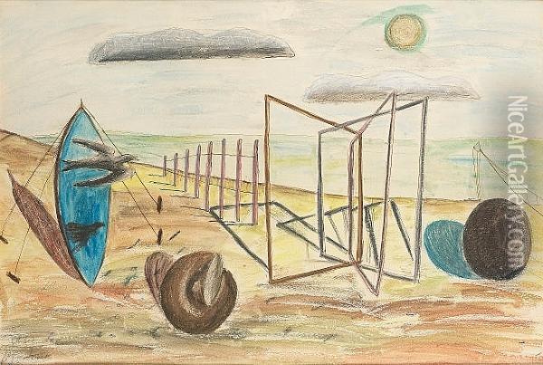Untitled Oil Painting - Paul Nash