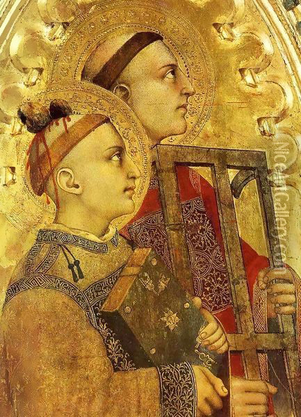 Saint Stephen and Saint Laurence Oil Painting - Giovanni Da Milano