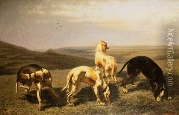 Cani Da Seguito Oil Painting - Christophe Cathelinaux